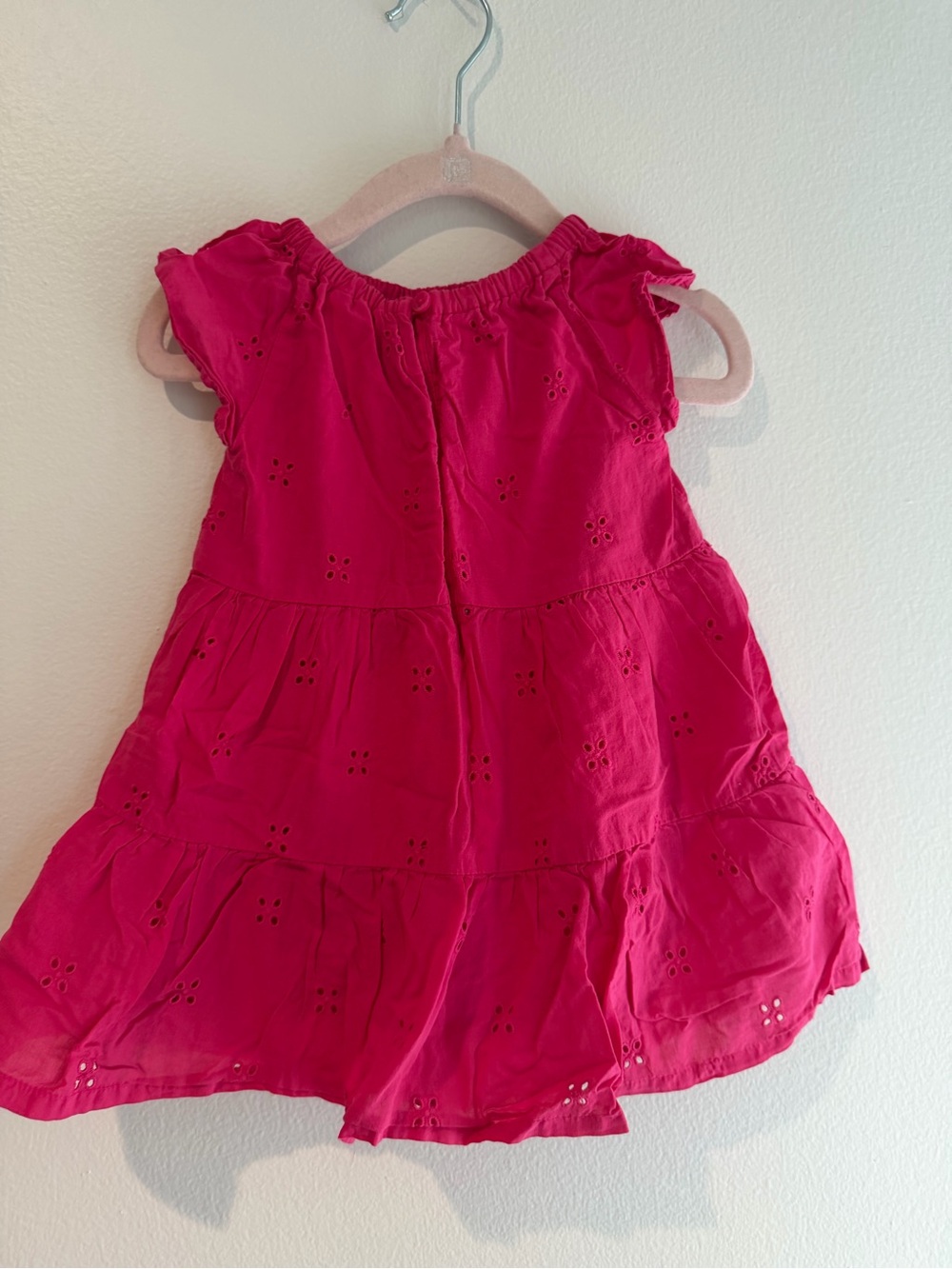 Carter's Bright Fuchsia Eyelet Tiered Dress